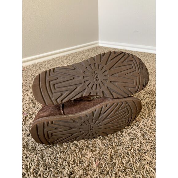 Ugg Australia Lo Pro Button Fold Over Boots Womens Sz 7 Vegan Leather Brown - Picture 7 of 10